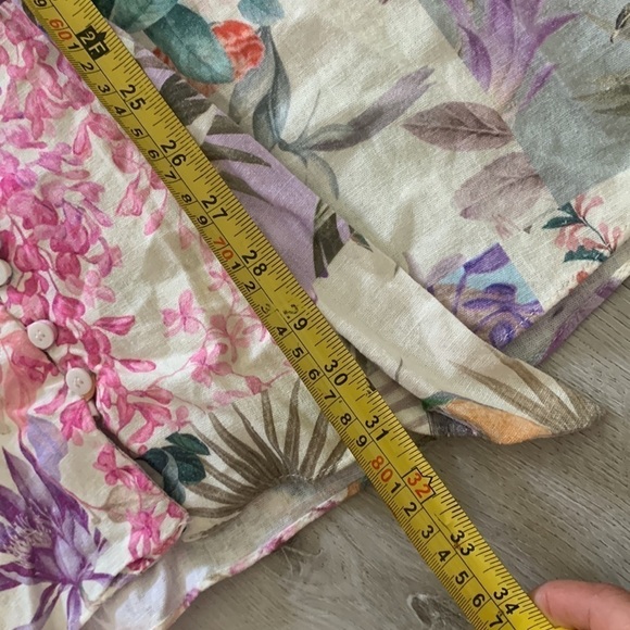 Bloggers favorite Zara tropical parrot dress women’s size Small  belted buttons - Picture 14 of 16